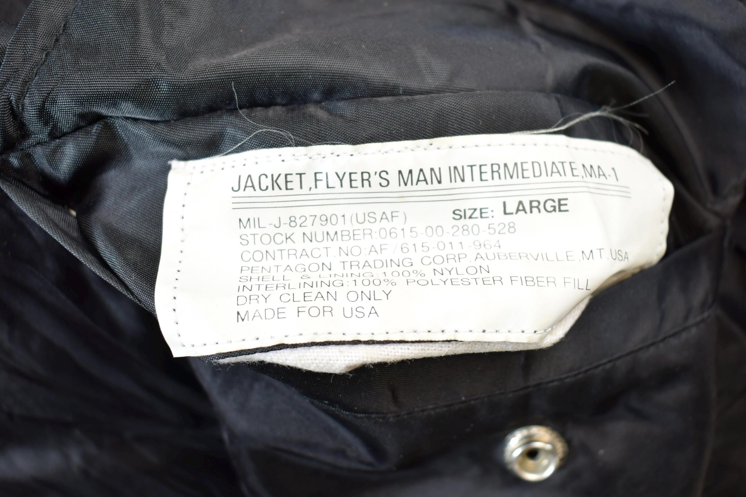 Vintage 1990s Reversible MA-1 Military Flyer's Jacket