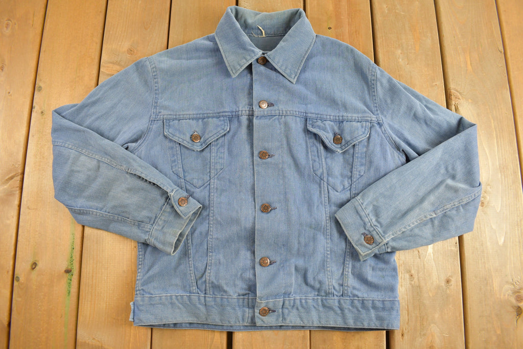 Vintage 1960s Denim Native American Themed Jacket /