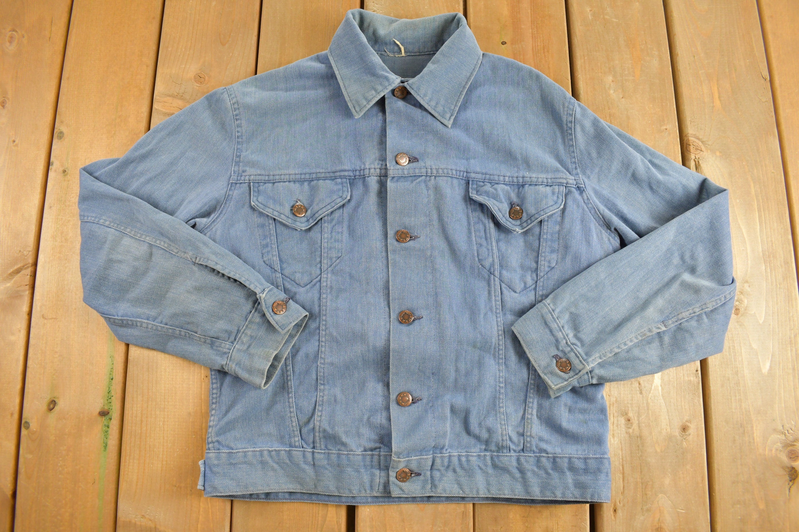 Vintage 1960s Denim Native American Themed Jacket /