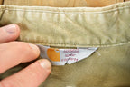 Vintage 90s Carhartt Button Up Shirt - Olive Tan Heavy Cotton Mens L