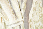 Vintage 1990s Coogi Made In Australia 3D knit 100% Cotton Cream Colour Abstract Pattern Knit Crewneck Sweater