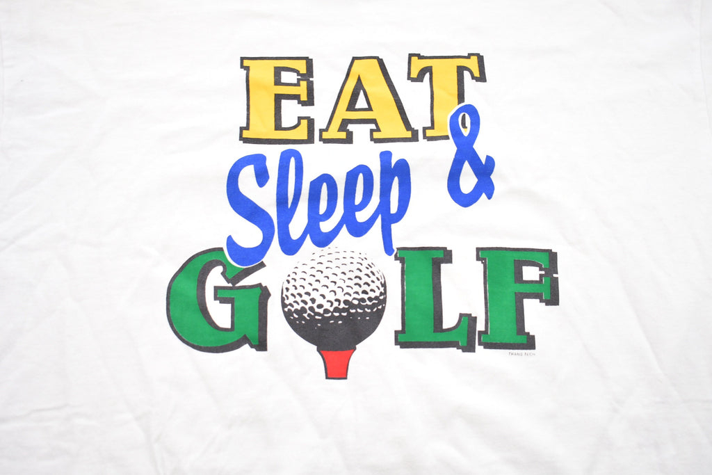 Vintage 1990s Eat Sleep Golf Graphic T-Shirt  Graphic  80s  90s  Streetwear  Retro Style  Single Stitch  Made In USA