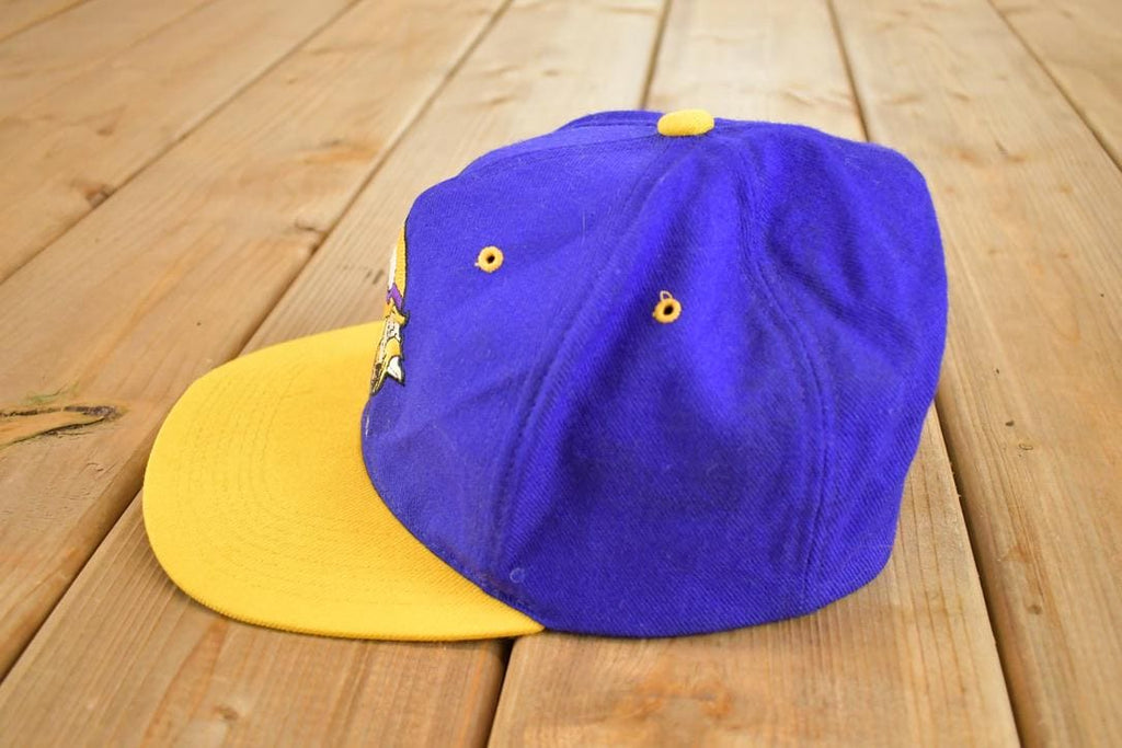 Vintage 1990s Minnesota Vikings Strap Back NFL Hat / 90's Embroidered Football Cap