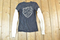Women Vintage Vigoss Y2K Thermal Sleeve Bedazzled T-Shirt