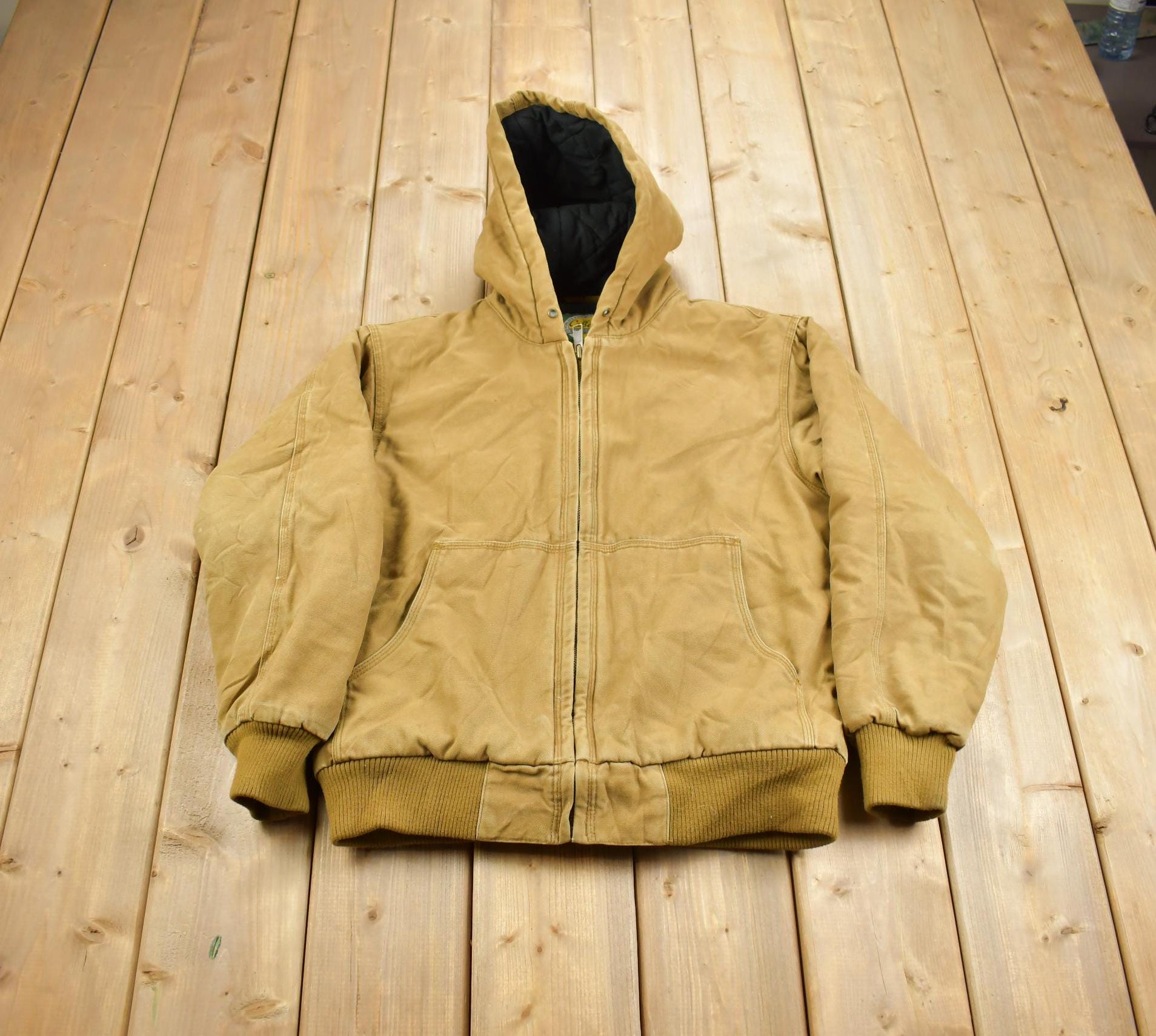 Vintage 1990s Hooded Cabelas Embroidered Outdoor Gear Workwear Jacket