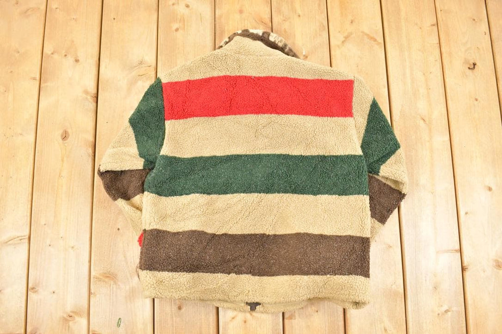 Vintage 1990s Tasha Polizzi Cheetah Cuff Fleece Outdoorsman Sweater Women's S