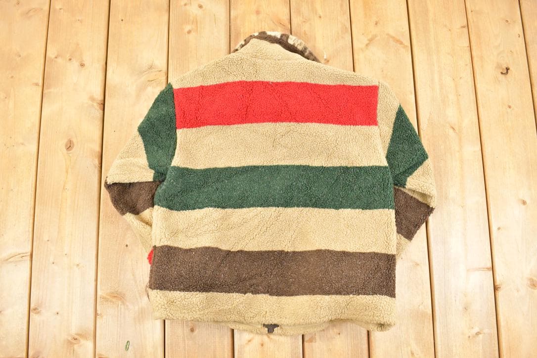 Vintage 1990s Tasha Polizzi Cheetah Cuff Fleece Outdoorsman Sweater Women's S