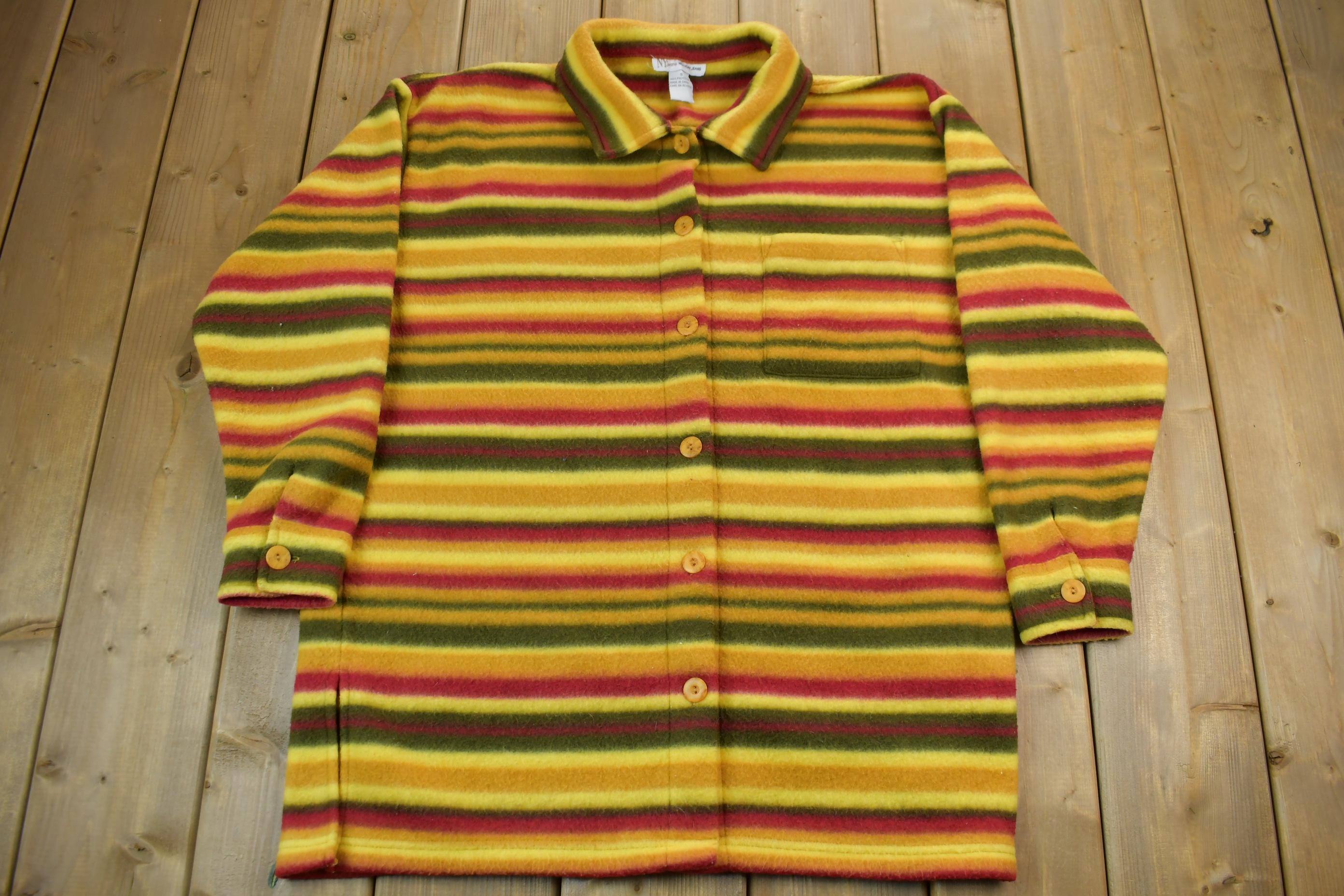 Vintage 1990s NY Jeans Multi Colour Striped Jacket