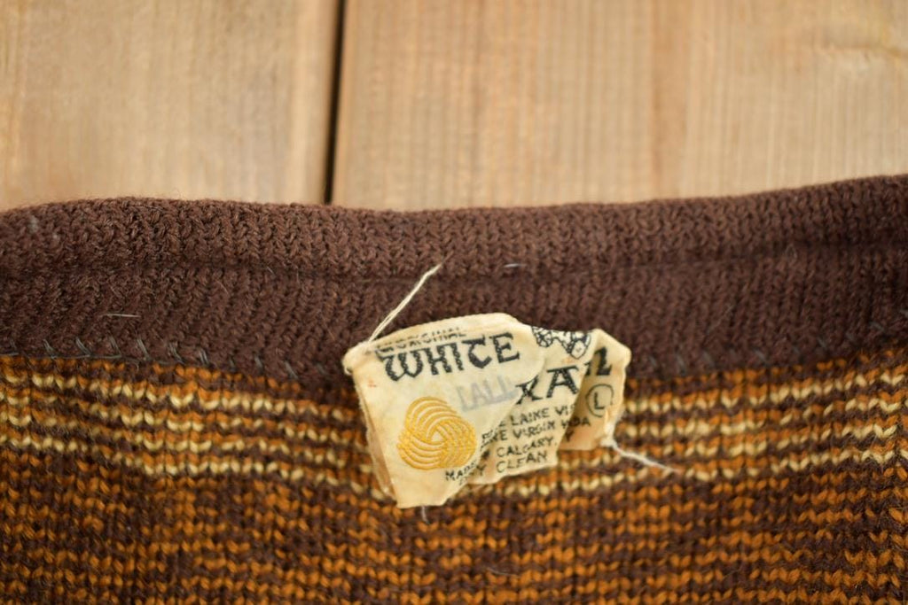 Vintage 1950s Hand-Knit Pattern Cardigan Sweater