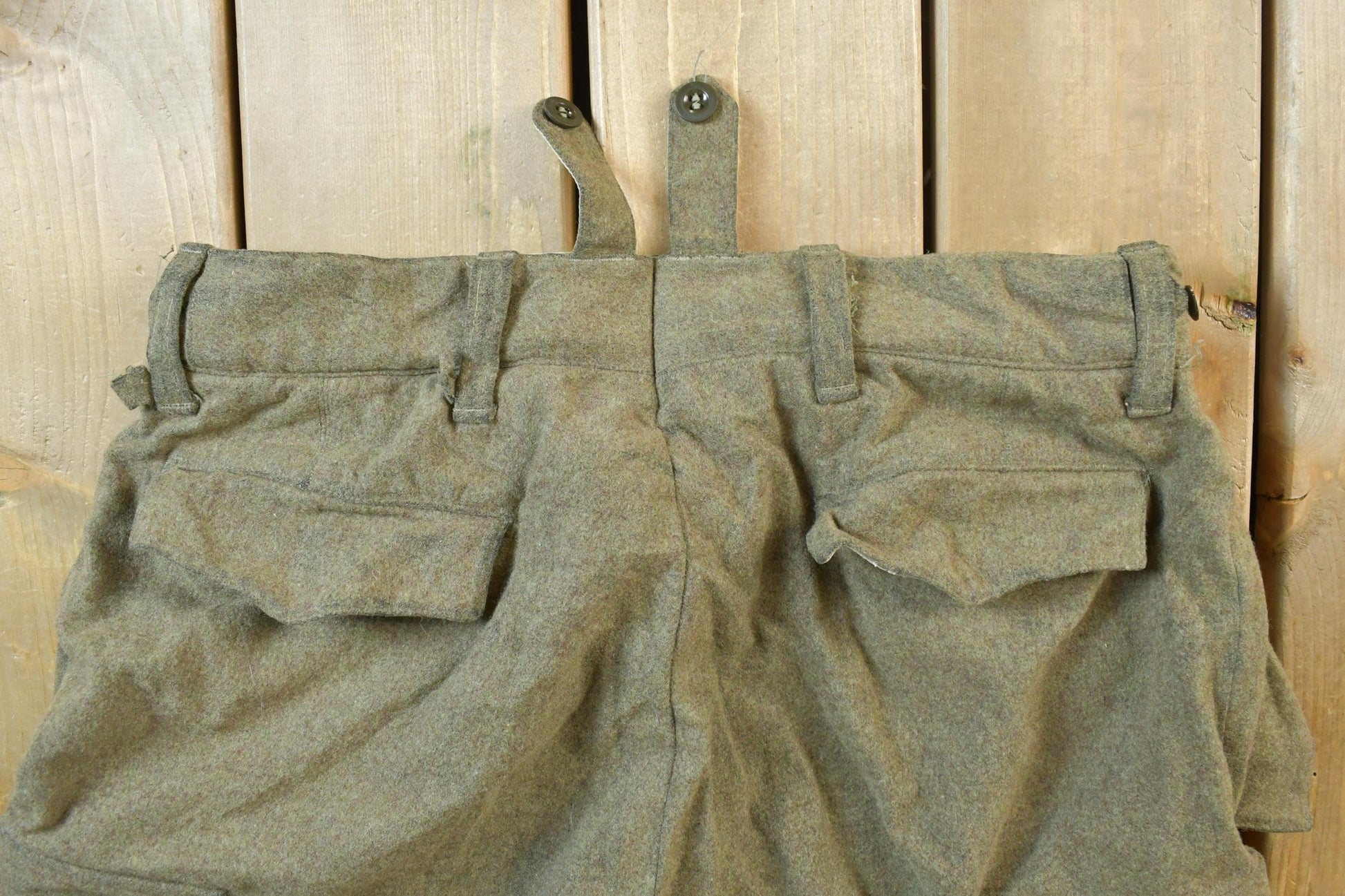 Vintage 1960s Military Wool Cargo Pocket Pants Size 30 x 30