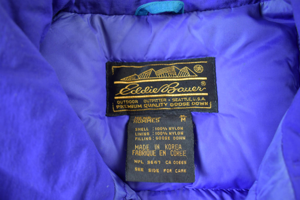 Vintage 1990s Eddie Bauer Goose Down Puffer Ski Jacket - Medium - Made in Korea