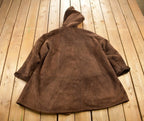 Vintage 1980s Sherpa Lined Suede Coat