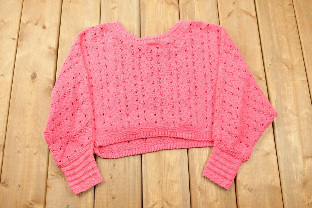 Vintage 1990s Cute Pink Knit Crewneck Sweater