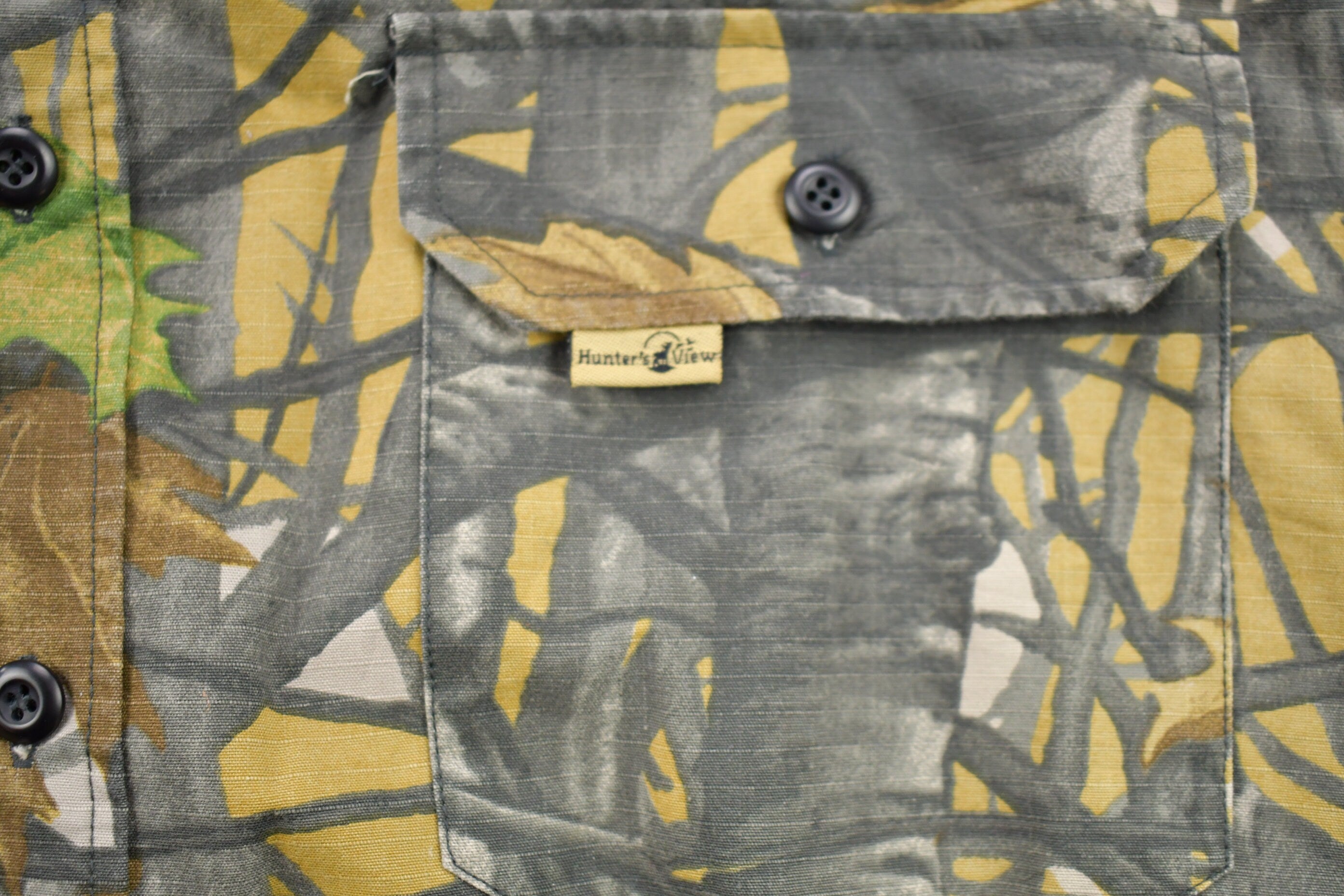 Vintage 1990s Hunter's View Camo Short Sleeve Button Up