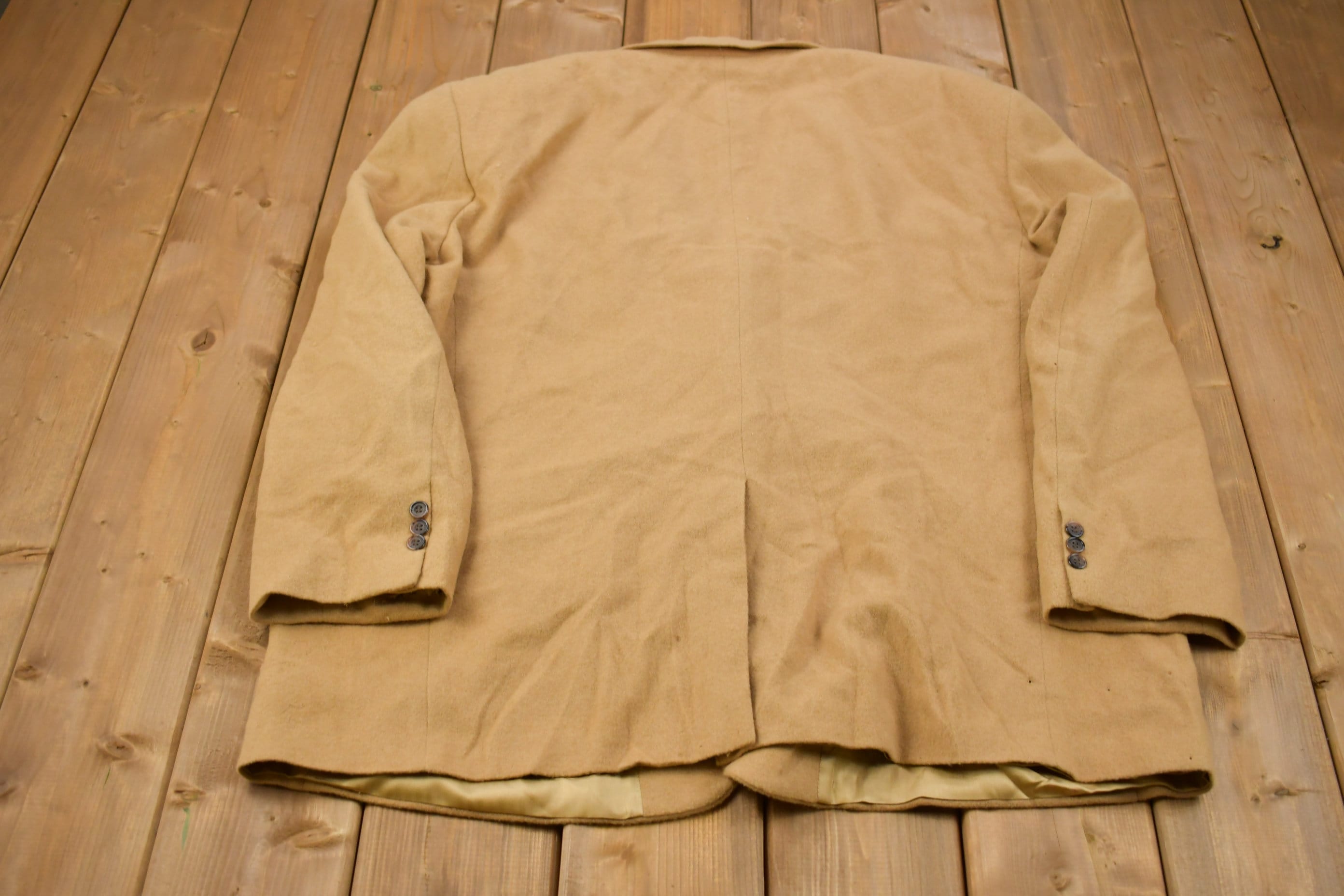 Vintage 1980s Amicale 100% Camel Hair Wool Overcoat