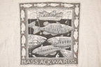 Vintage 1988 Bass Awkward Comedy Fishing Graphic Print Souvenir T-Shirt Men's L