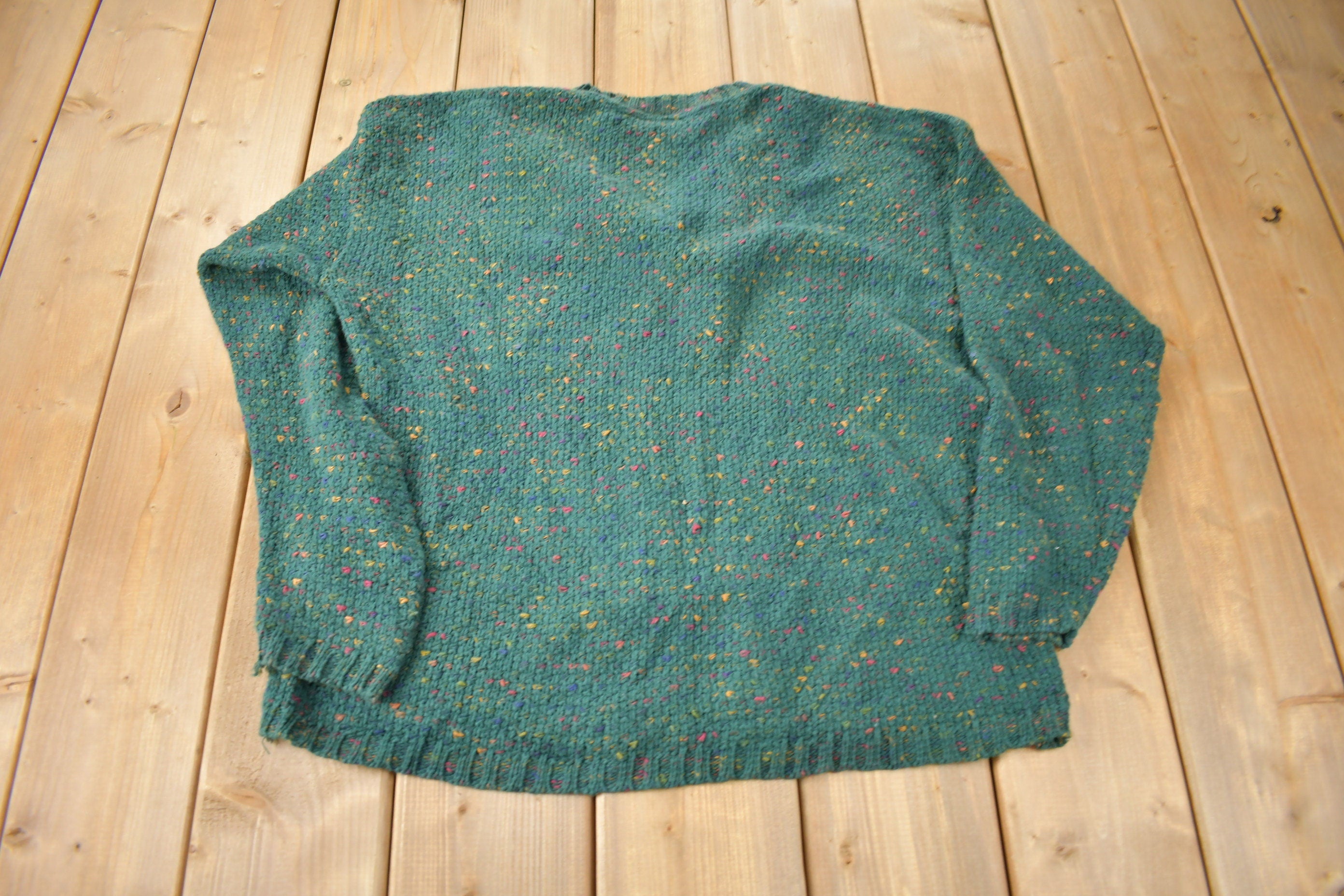 Vintage 1990s United States Sweaters V Neck Knit Sweater Made In USA