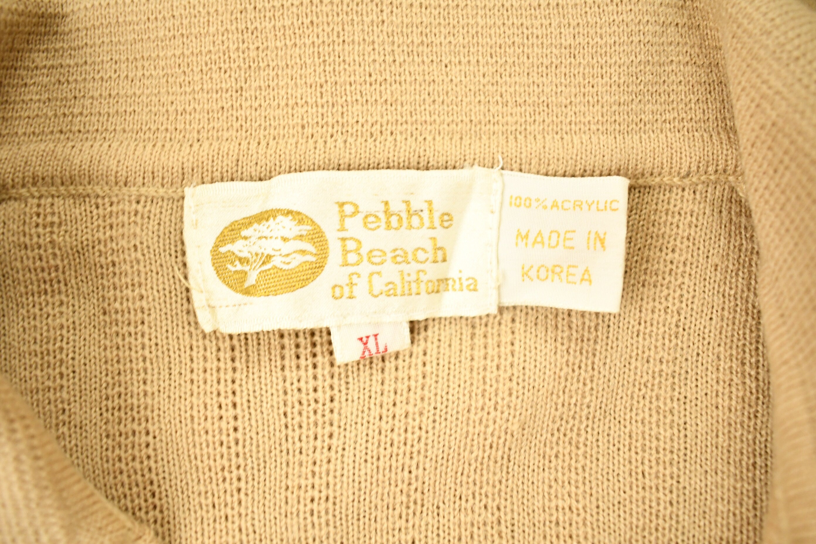 Vintage 1980s Pebble Beach Of California Knitted V-Neck Sweater