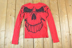 Women Vintage Vigoss Y2K Rocker T-Shirt / Vigoss Grunge Skull Print / Contrast Stitch / Internet Famous Clothing / Over Dyed