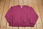 Vintage 1990s Jerzees Blank Burgundy Crewneck Sweatshirt