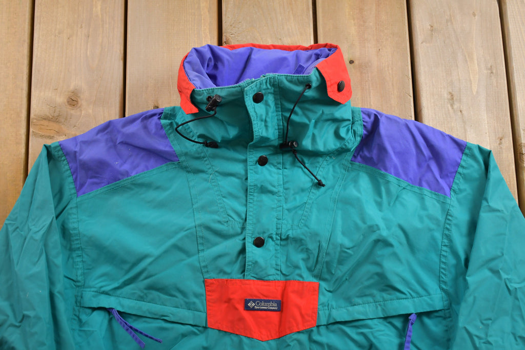 Vintage 1980s Columbia Sportswear Quarter Zip Windbreaker Jacket