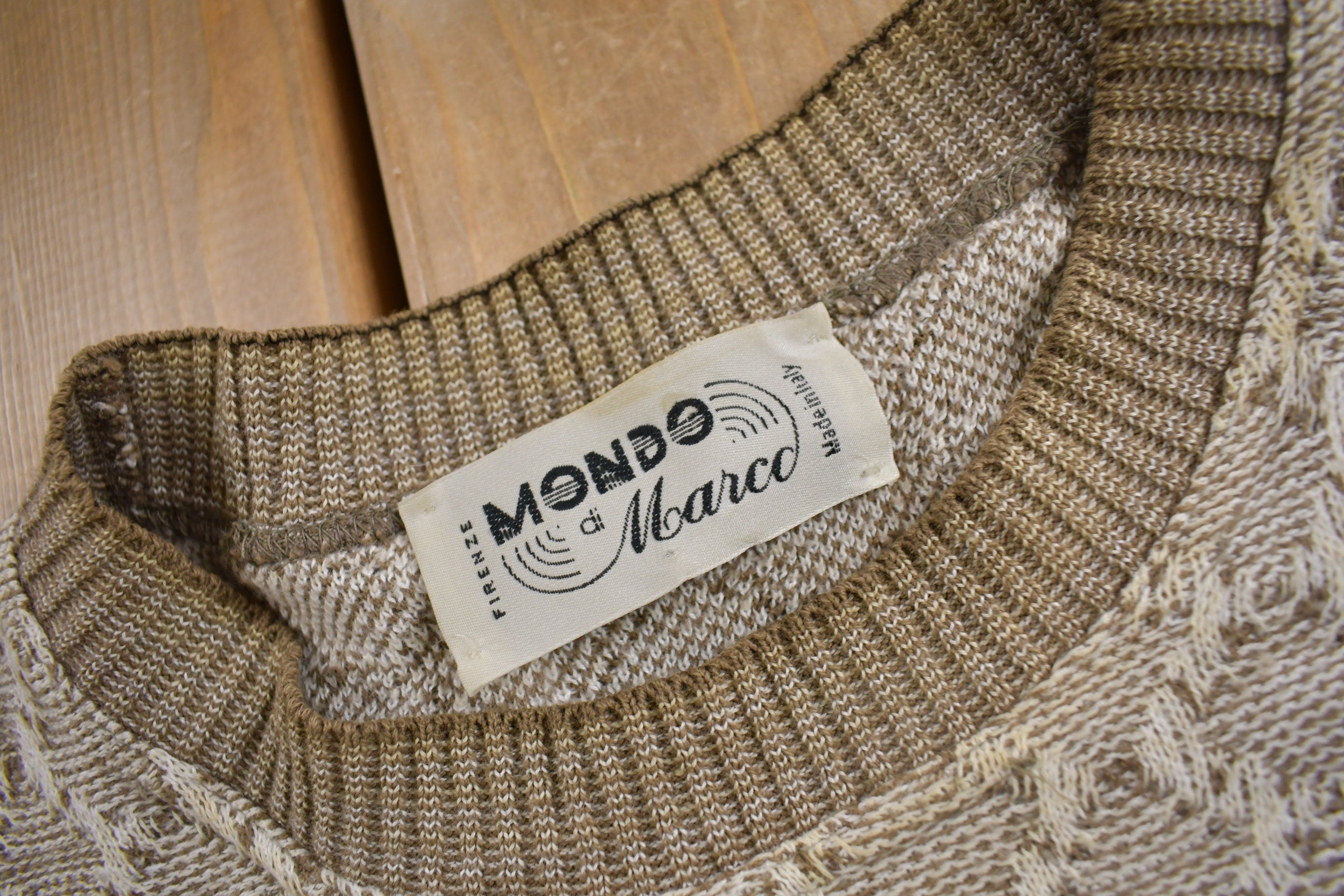 Vintage 1980s Mondo & Marco Abstract Knit Crewneck Sweater
