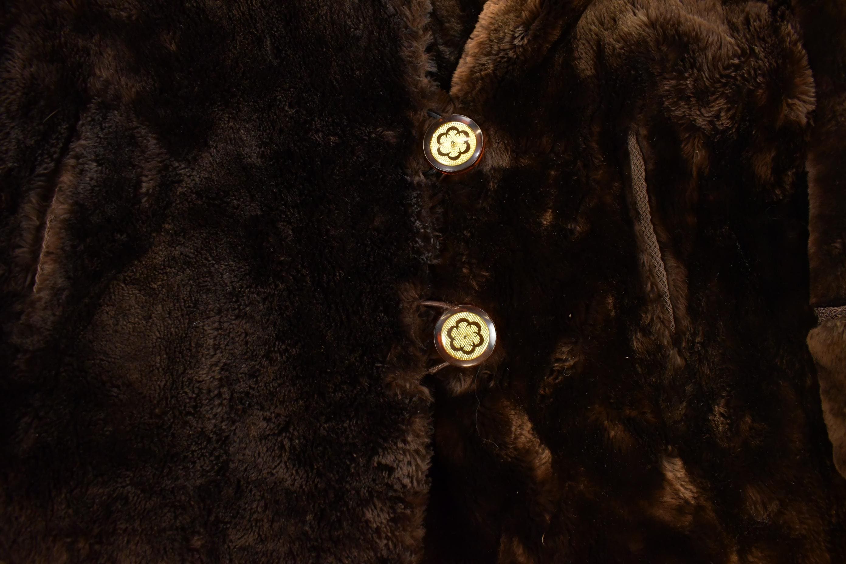 Vintage 1980s Mouton Fur Coat Adult Large