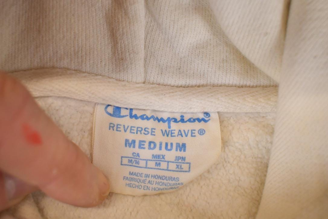 Vintage Y2K Champion Sleeve Text Reverse Weave Hoodie Sweatshirt Mens M