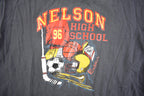 Vintage 1996 Nelson High School Sports Graphic T Shirt Made In USA