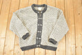 Vintage 1990s LL Bean Wool Knit Abstract Pattern Cardigan Sweater Mens M / 90s Knit Crewneck / Vintage Preppy Knits