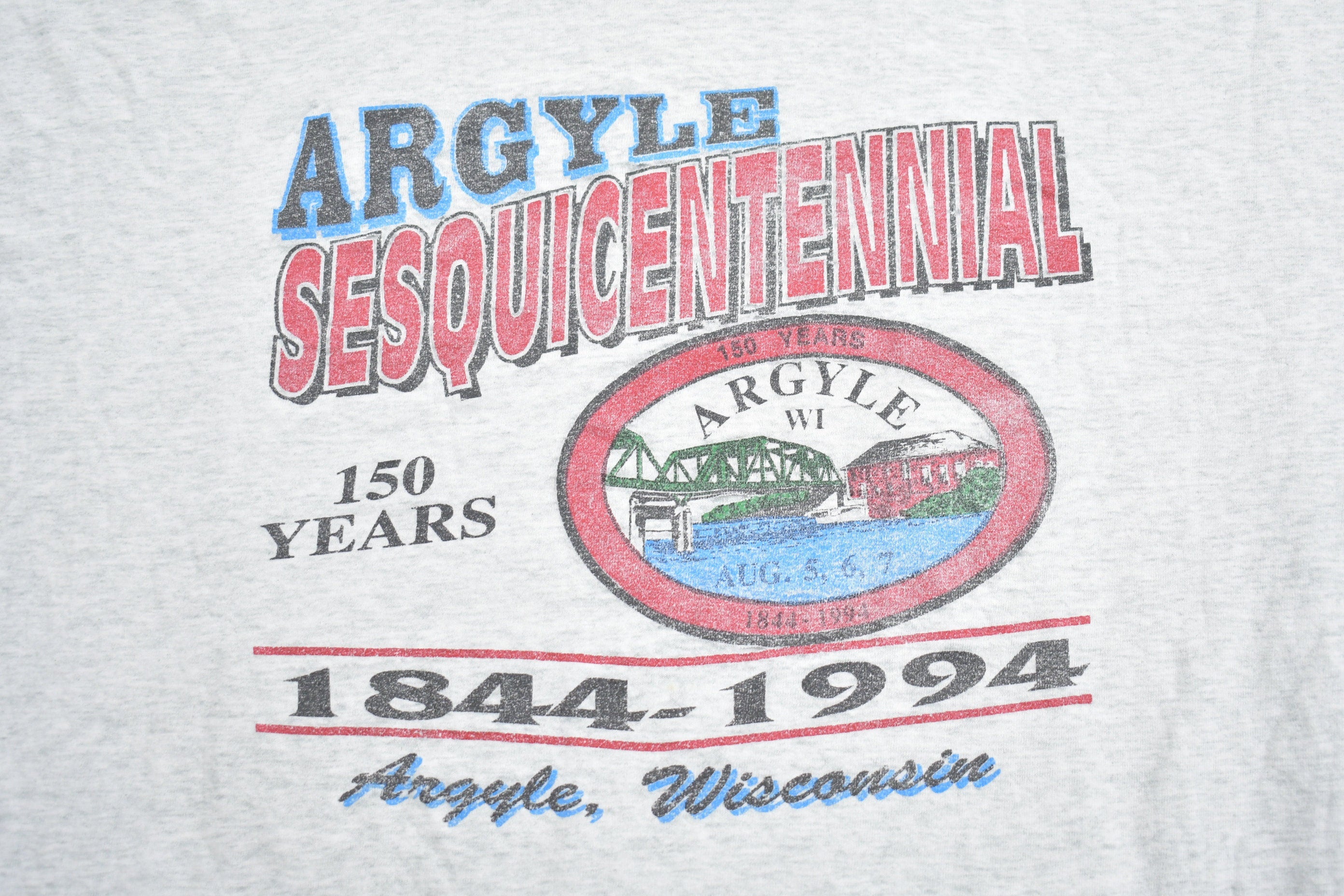 Vintage 1994 Argyle Wisconsin Souvenir T Shirt