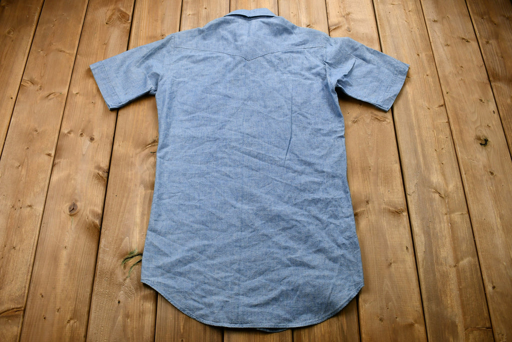 Vintage 1970s LEE Snap-Button Short Sleeve Denim Shirt