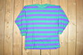 Vintage 1990s Blank Purple Green Striped Crewneck Sweater