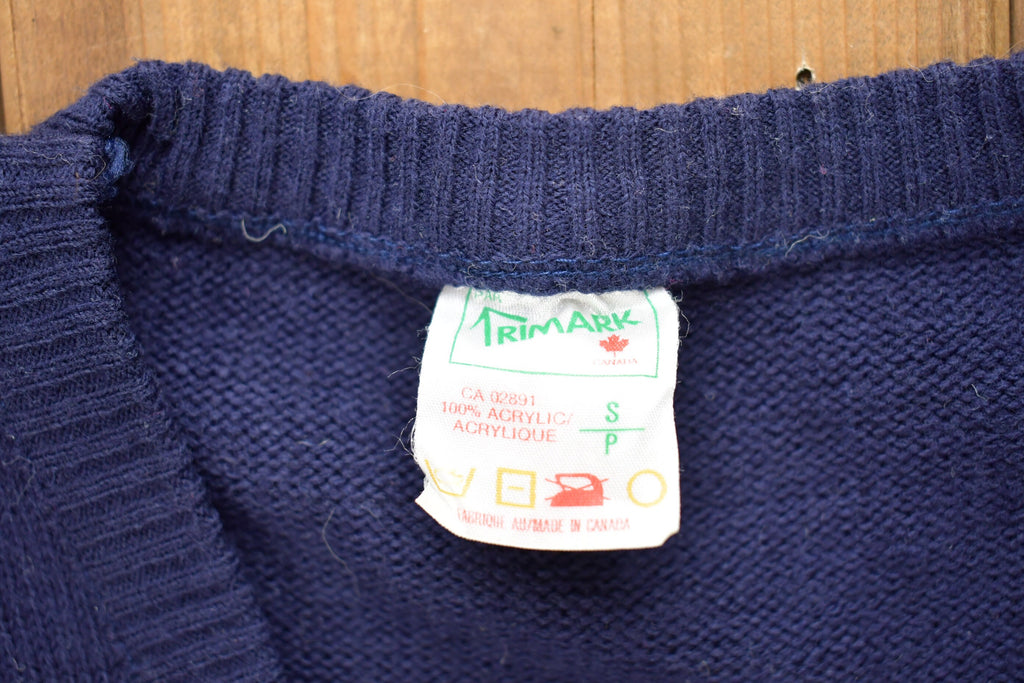 Vintage 1980s Albert Street Basketball V-Neck Knitted Sweater