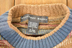 Vintage 1990s Geoffrey Beene Striped Knit Crewneck Sweater Mens M
