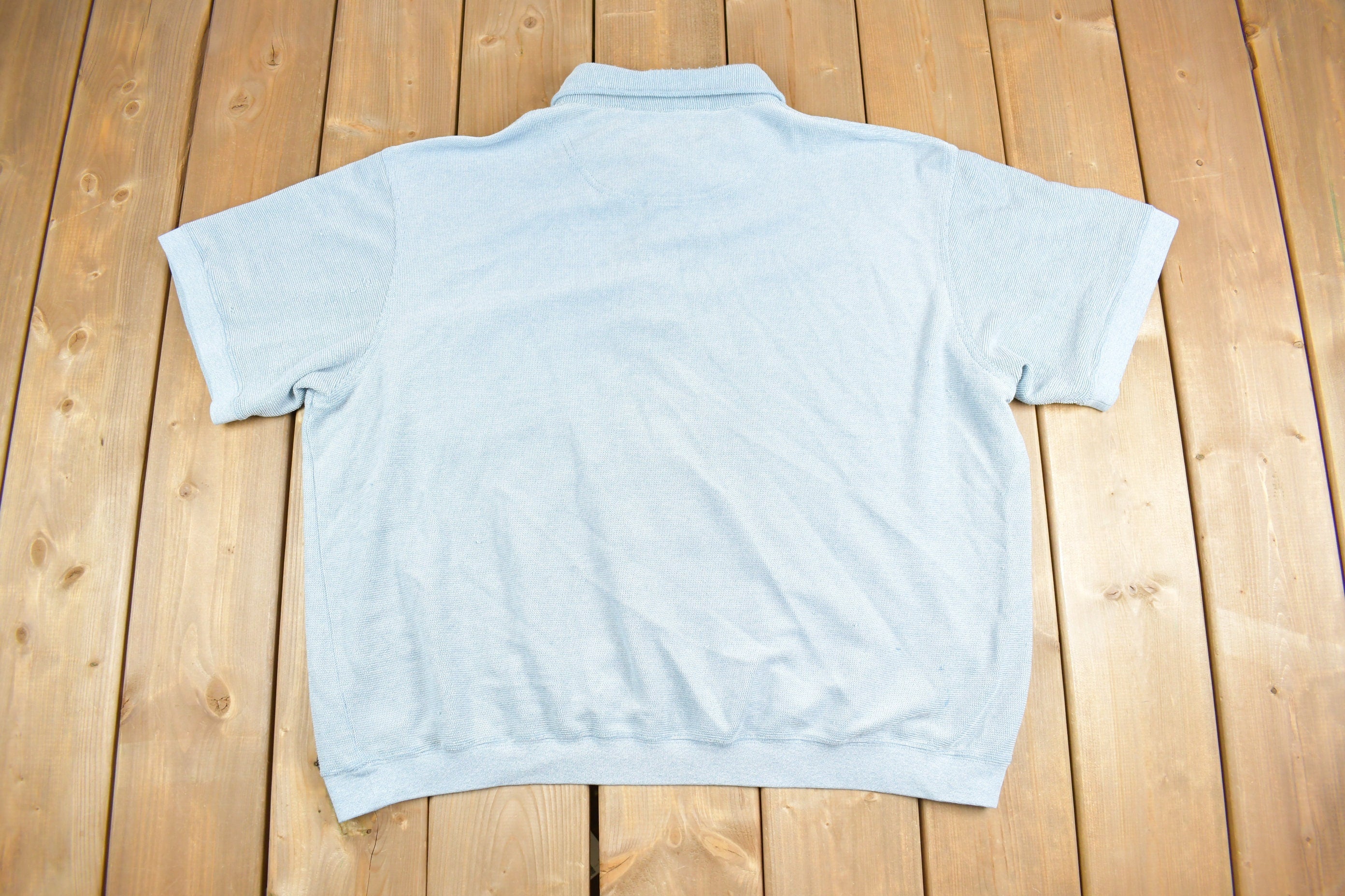 Vintage 1990s Essential Blues Knit Polo Shirt