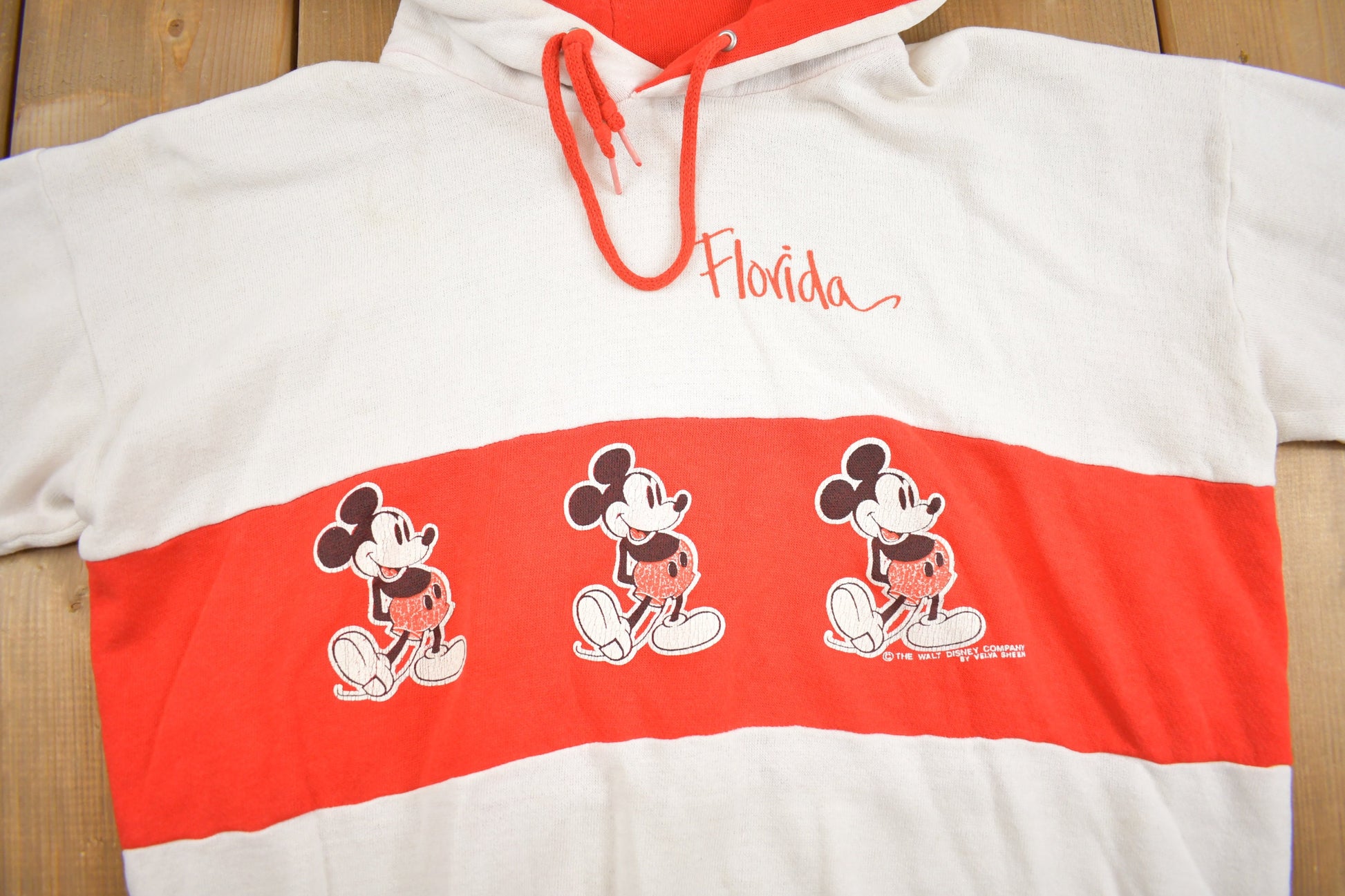 Vintage 1970s Mickey Mouse Florida Hoodie  True Vintage  Florida  Velva Sheen  Made In USA