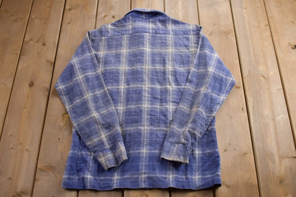Vintage 1980s Plaid Flannel Button Up Shirt