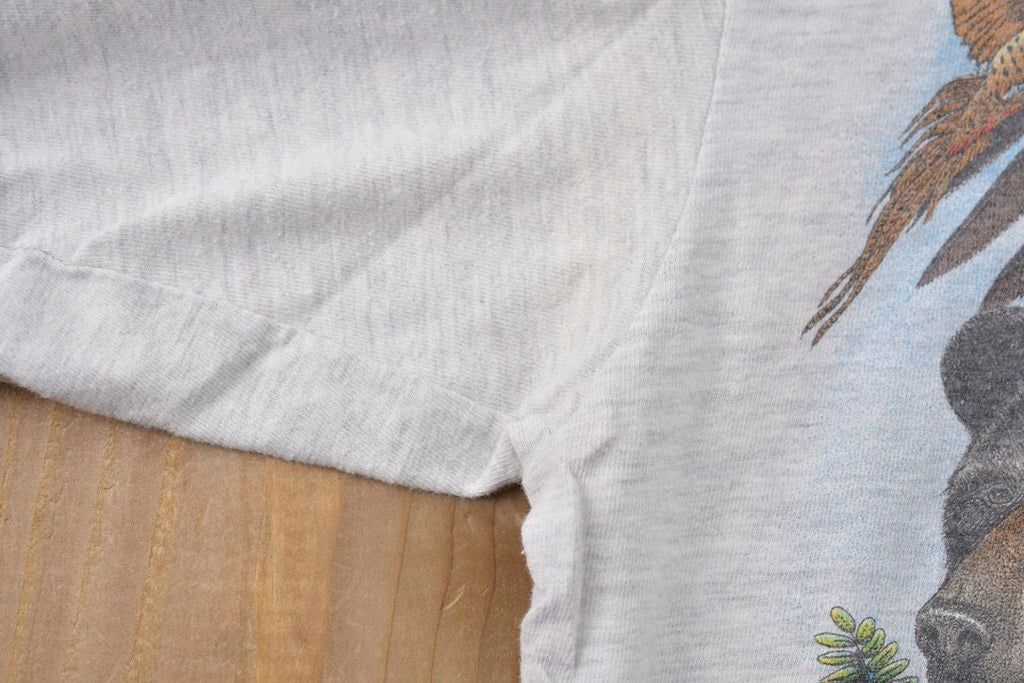 Vintage 1990s Animals Manitoba Hanes Beefy Longsleeve T-Shirt