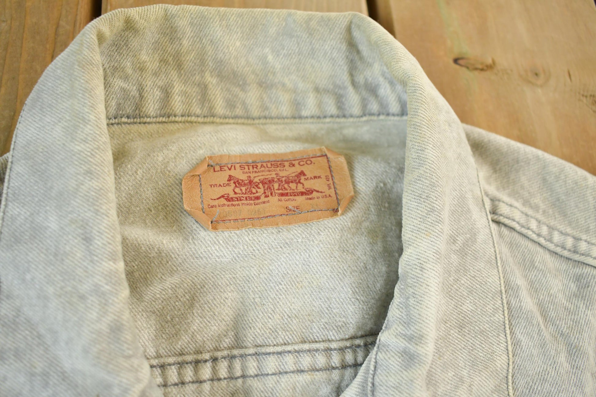 Vintage 1970s Levi's Bleached Acid Wash Type 3 Jean Jacket Men's XL  Made In USA  70s Hippie  Type III True Vintage