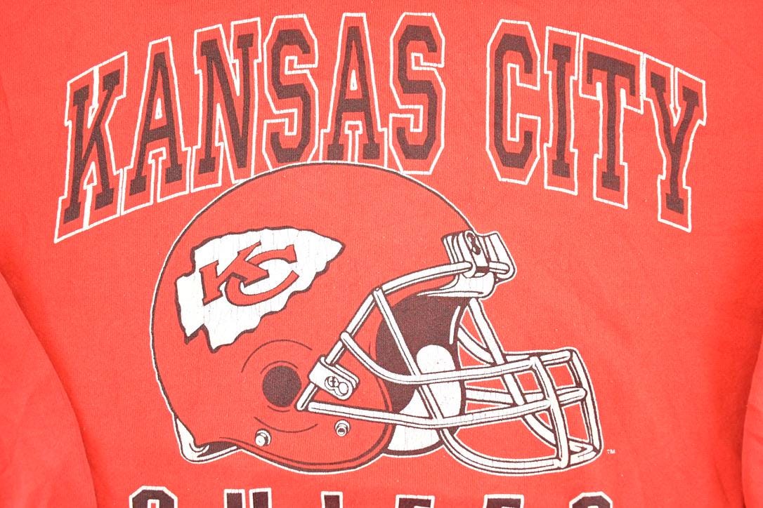 Vintage 1990s Kansas City Chiefs Crewneck Sweatshirt Men's M / 90s NFL Football / Sportswear / Gridiron / Super Bowl