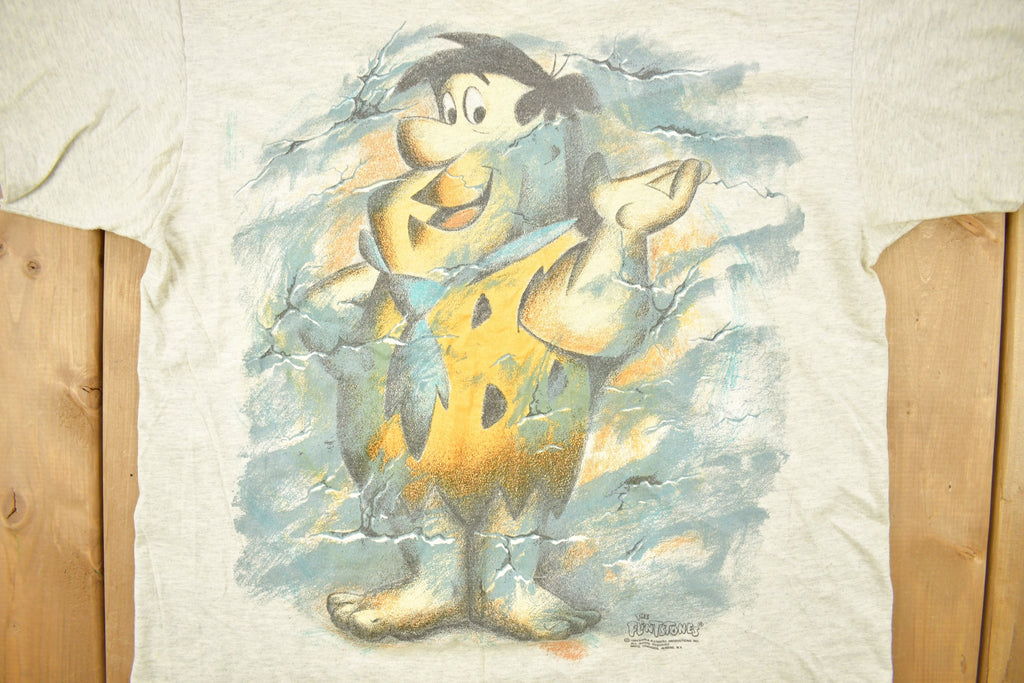 Vintage 1994 The Flintstones Fred Flintstone Double Sided Cartoon Promo T-Shirt