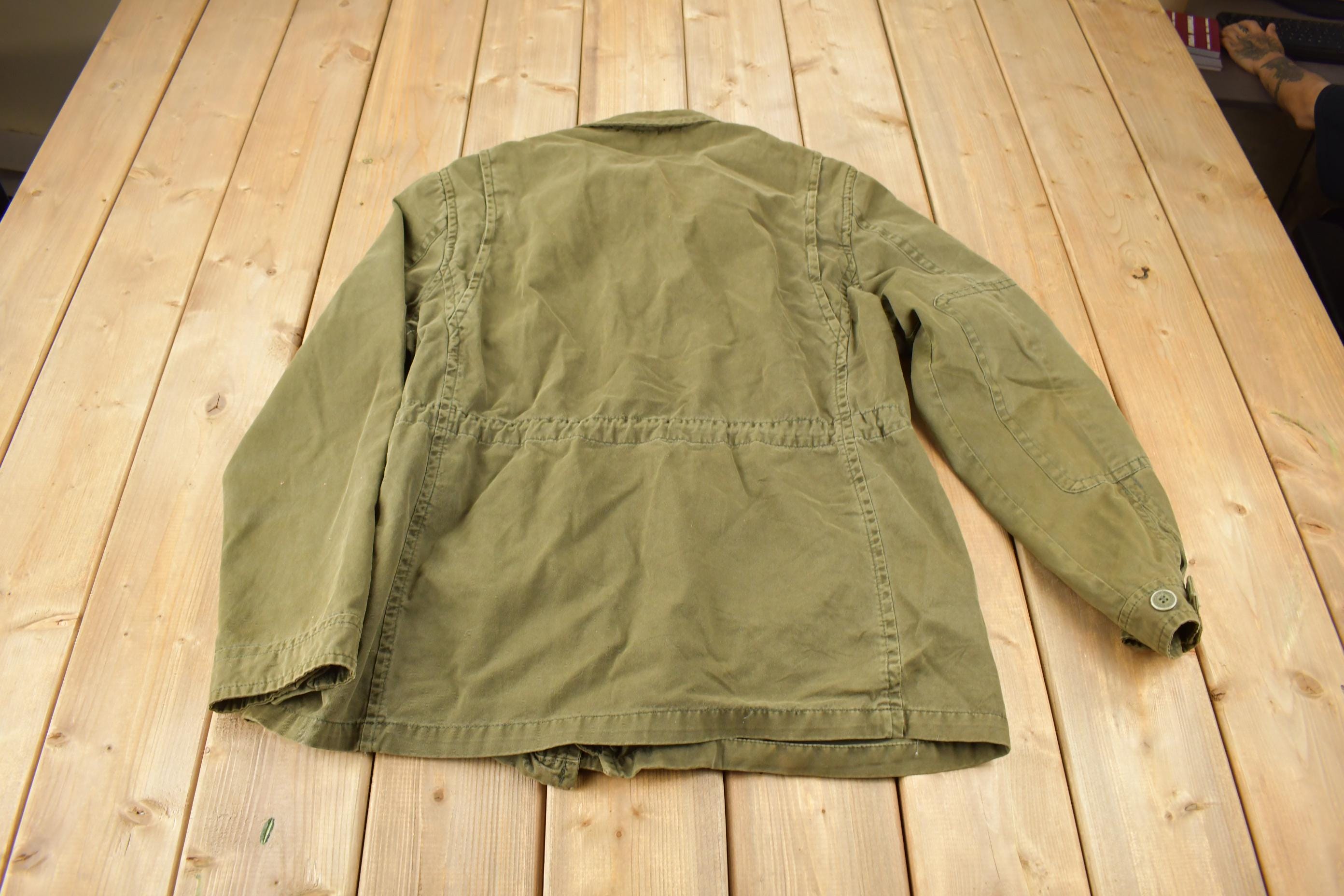 Vintage Y2K Levi's Military Style Green Army Jacket Size Large