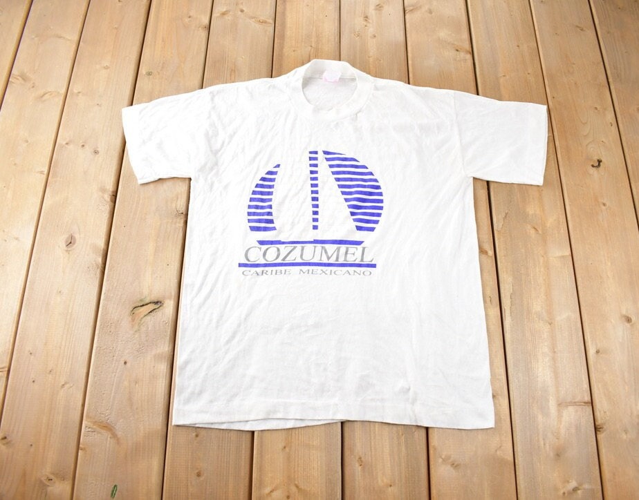 Vintage 1990s Cozumel Caribe Souvenir Travel T Shirt Made In USA Size L