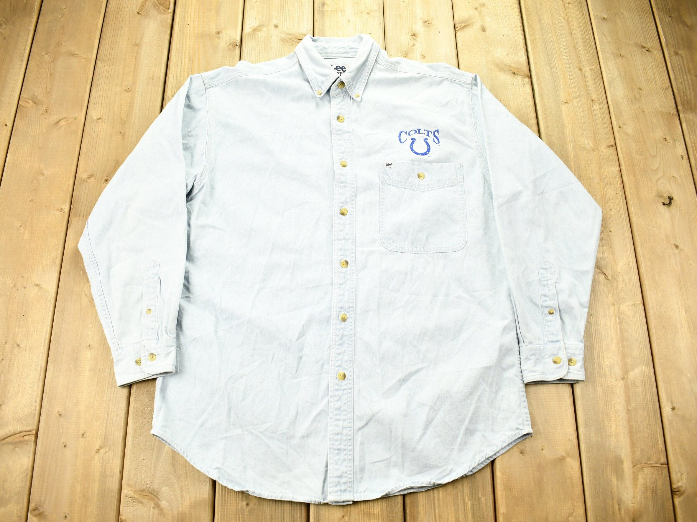 Vintage 1990s Indianapolis Colts NFL Button Up Shirt