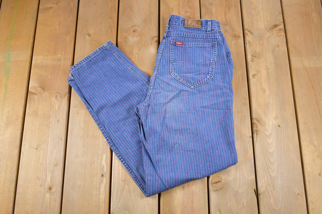 Vintage 1990's Lee Pinstripe Blue Denim Size 26 x 29