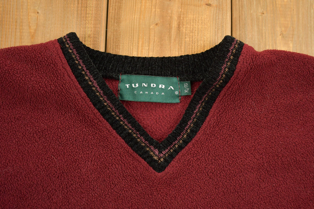 Vintage 1990s Tundra Canada V Neck Knitted Sweater