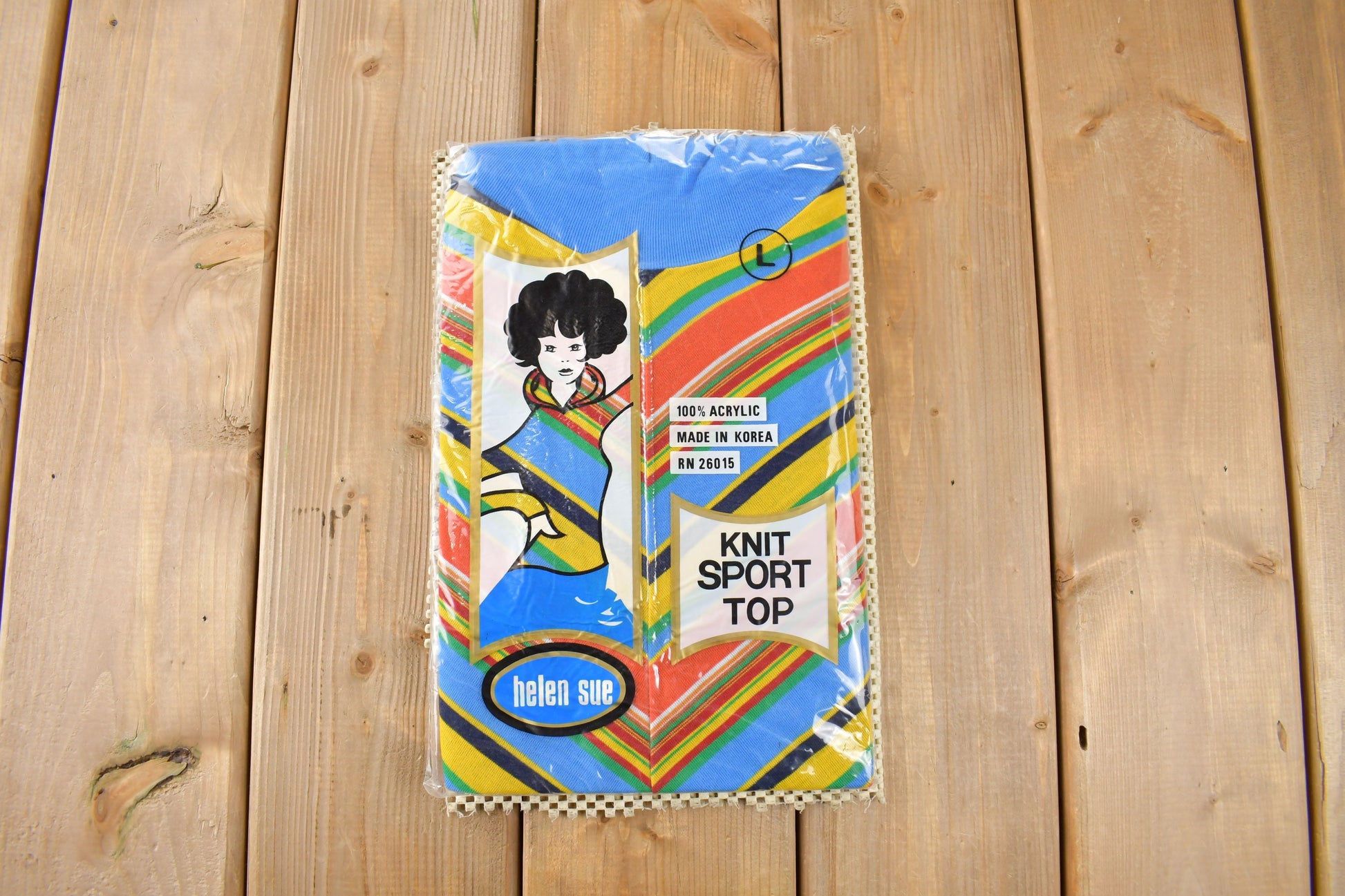 True Vintage 1960s Deadstock Helen Sue Long Sleeve Turtleneck Psychedelic Acyrlic Blouse Knit Sport Top