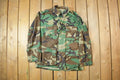 Vintage 1970s Military Woodland Camo Field Jacket