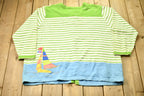 Vintage 1990s The Quacker Factory Striped Cardigan  90s Cardigan  Vintage Boat Graphic  Outdoor  Winter Sweater